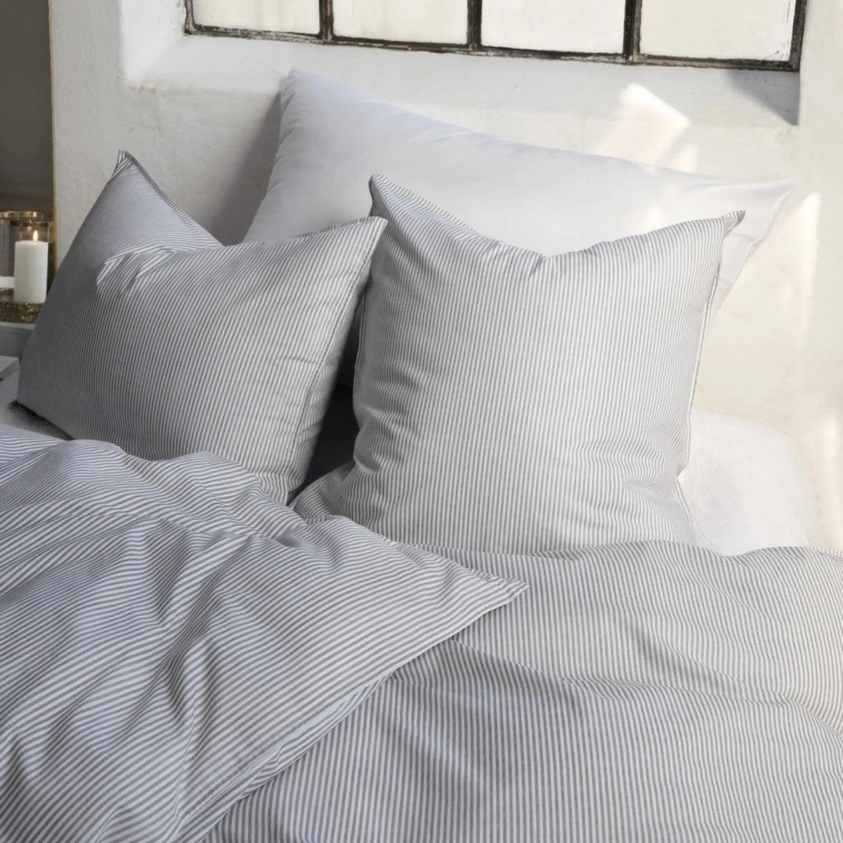 Borås Cotton Cille Bäddset 150x210/50x60 cm, Antrasit
