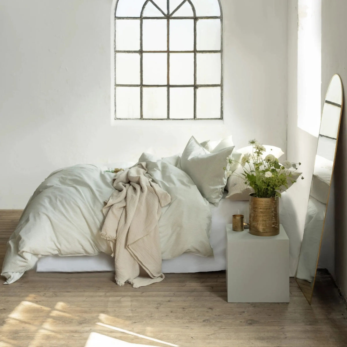 Borås Cotton Cille Bäddset 230x220/2*50x60 cm, Grön