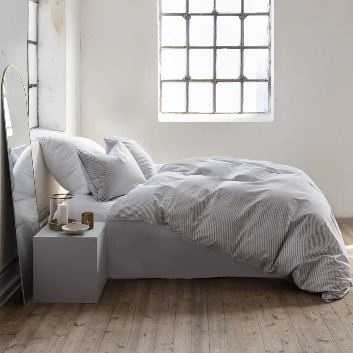 Borås Cotton Cille Bäddset 230x220/2*50x60 cm, Antrasit