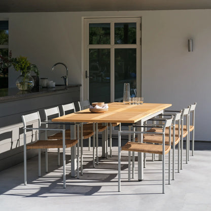 Brafab Lyon Matbord, Light Grey/Teak