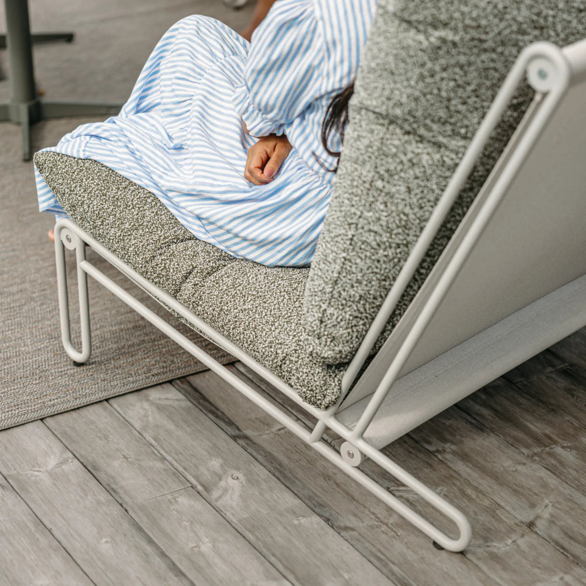 Brafab Blixt Loungefåtölj, Light Grey/Teddy Verde