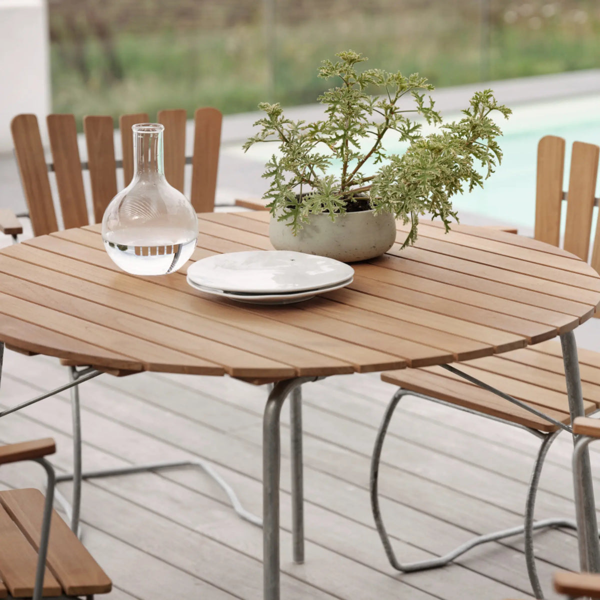 Brafab 56:An Matbord, Galvaniserad/Teak