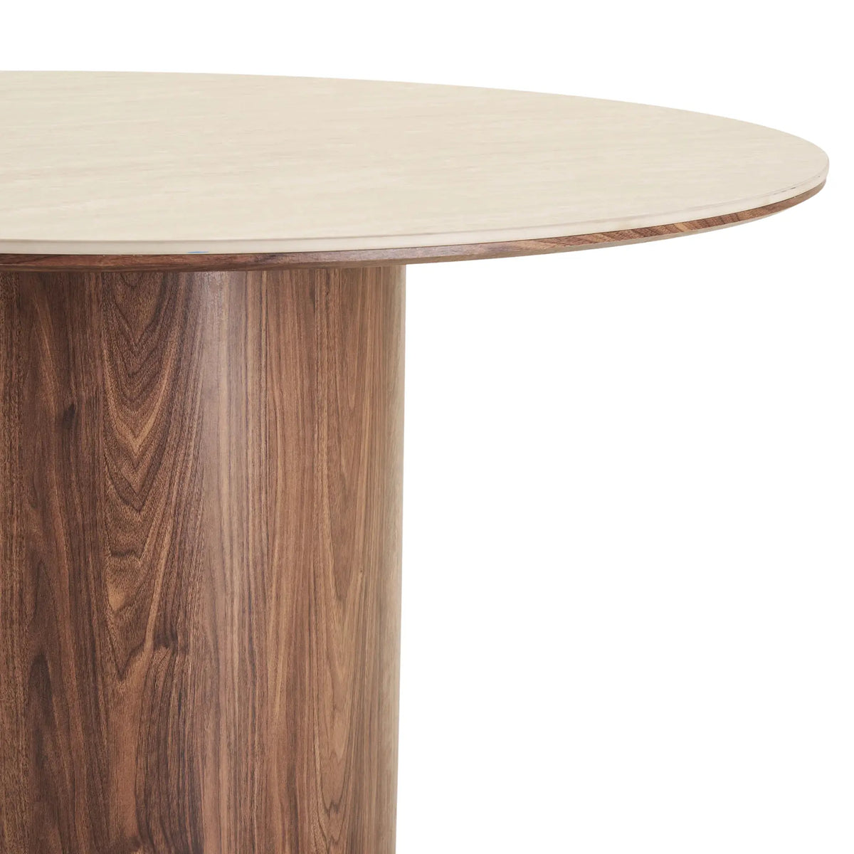 House Nordic Delphi Matbord Ø140 cm, Travertin/Mörkbrun