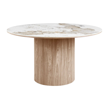House Nordic Athens Matbord Ø140 cm, Vit/Brun