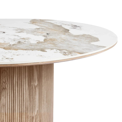 House Nordic Athens Matbord Ø140 cm, Vit/Brun