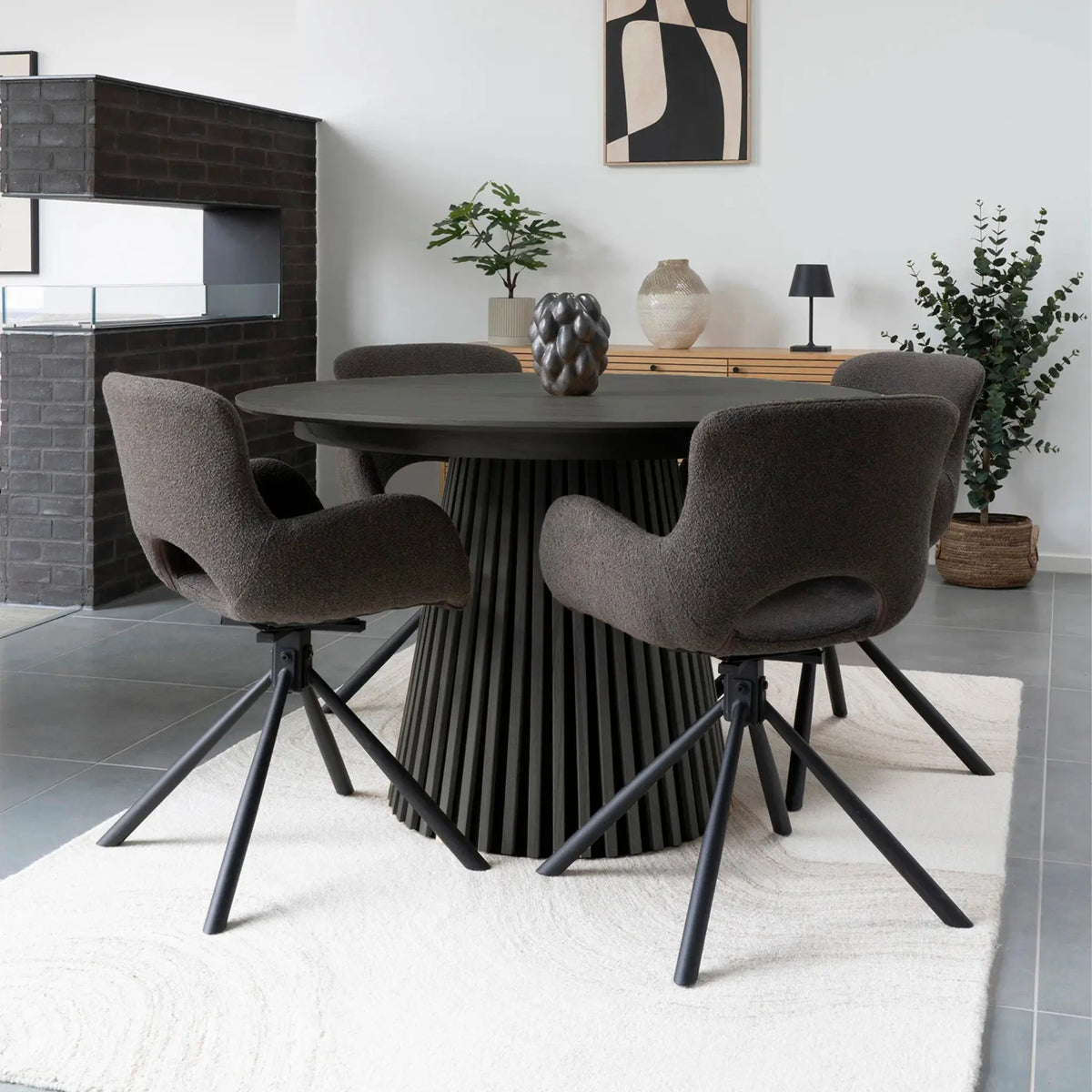 House Nordic Osaka Matbord Ø140 cm, Svart