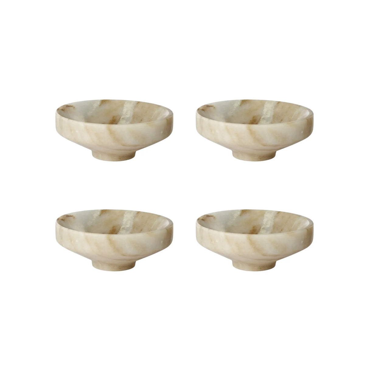 Lene Bjerre Marnine Skål 4-pack Ø10 cm, Brun/Vit