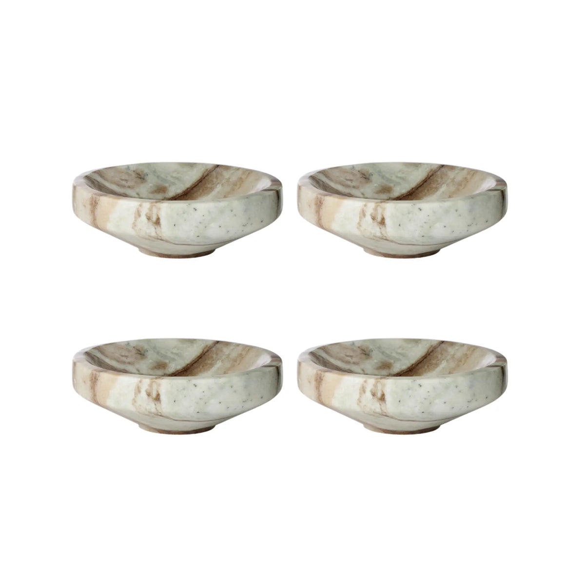 Lene Bjerre Marnine Skål 4-pack Ø14 cm, Brun/Vit