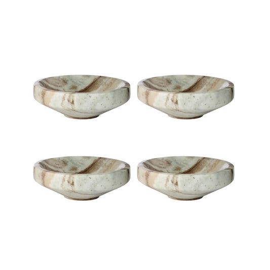 Lene Bjerre Marnine Skål 4-pack Ø14 cm, Brun/Vit