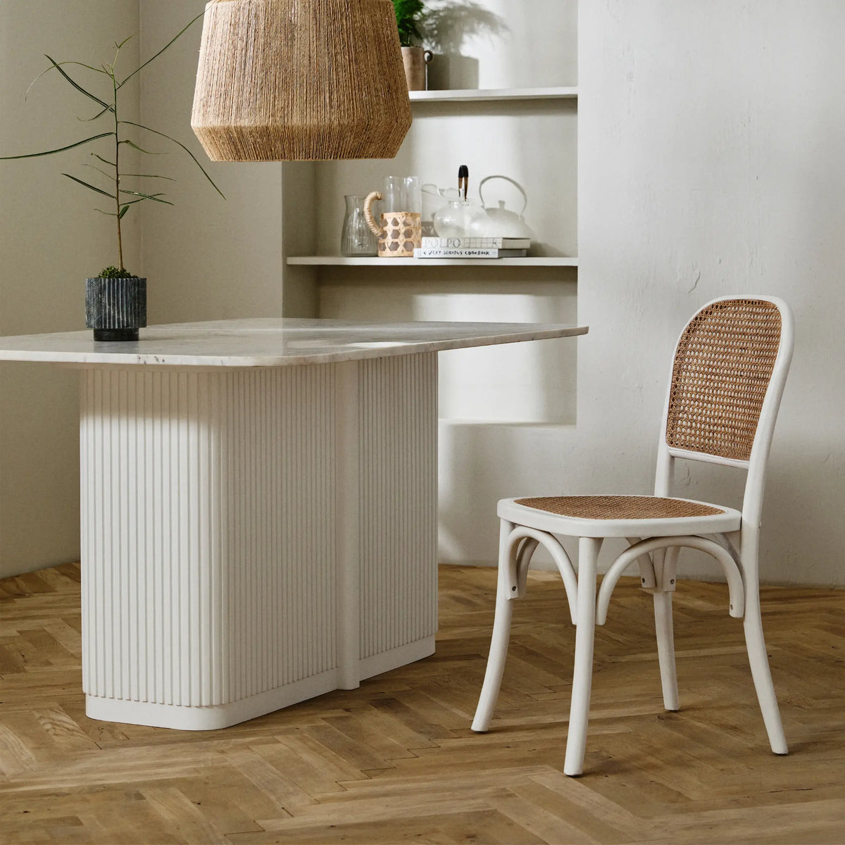 Nordal Eriso Matbord, Vit/Marmor