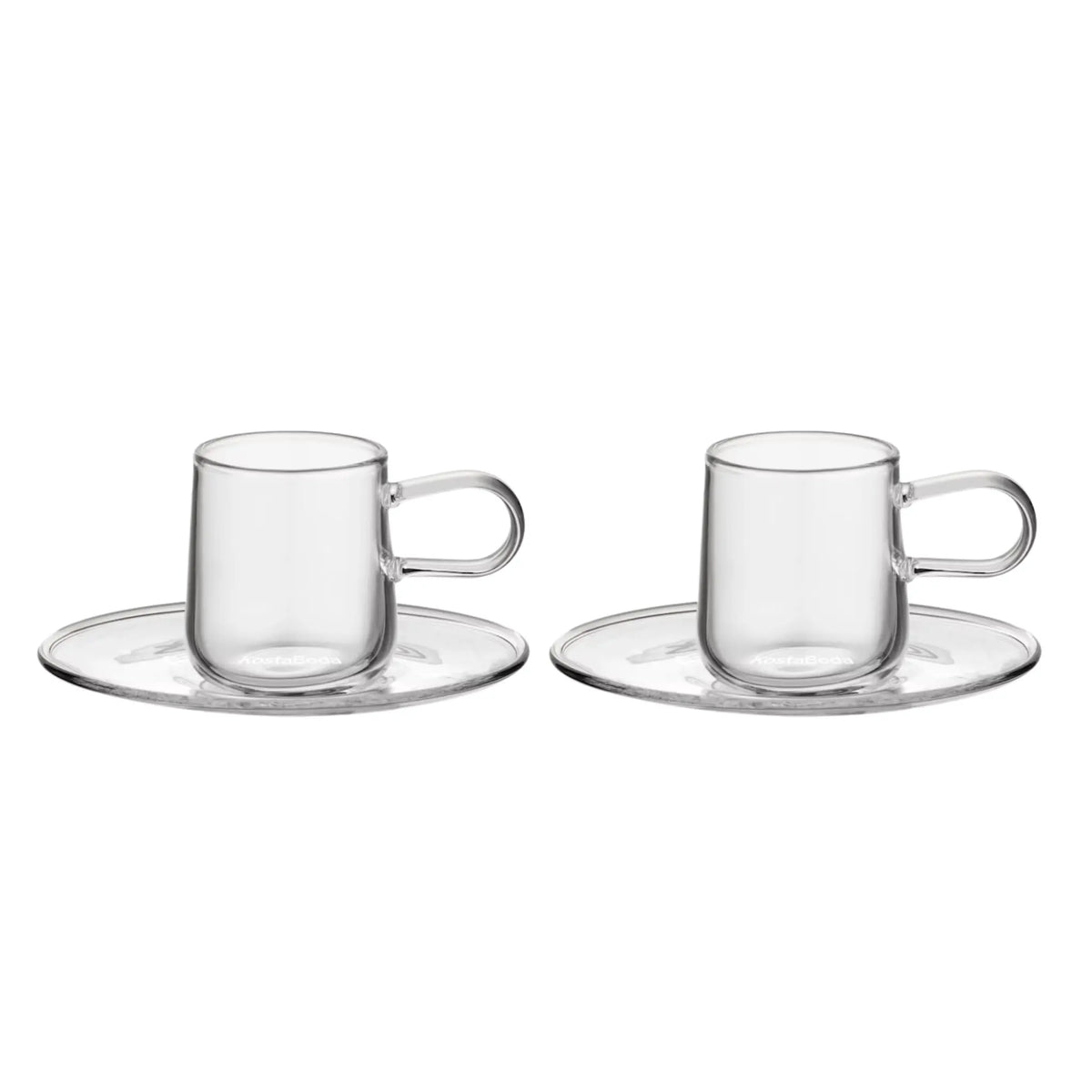 Kosta Boda, Viva Espresso Kopp Med Fat 8 cl 2-pack, Klar-Silvra Home