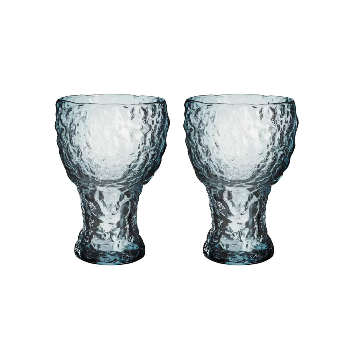 Kosta Boda, Moss Highball Glas Cirkulär 42cl 2-pack, Blå-Silvra Home