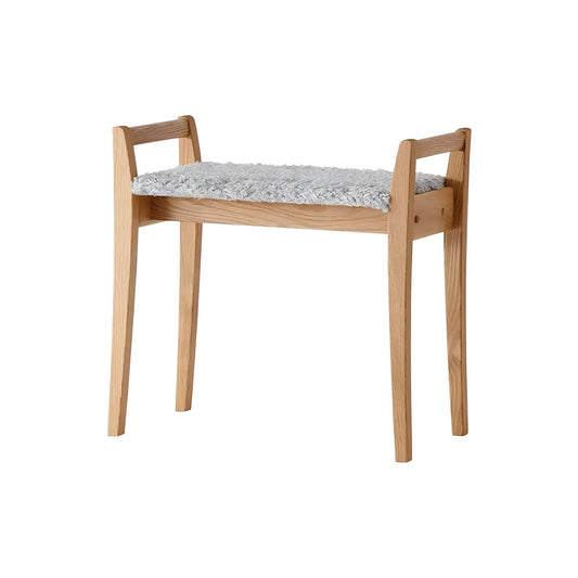 Oscarssons Möbel Meja Pall, Oljad Ek/Fårskinnslook Ljusgrå