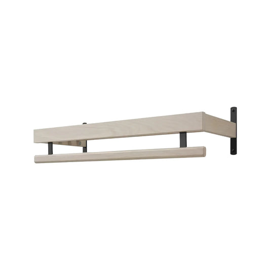 Oscarssons Möbel Nadja Hatthylla II 80 cm 1 plan, Vitoljad Ek/Mattsvart stål