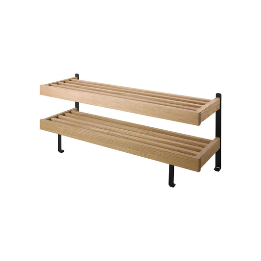 Oscarssons Möbel Nadja Skohylla II 100 cm Golv, Oljad Ek/Mattsvart stål