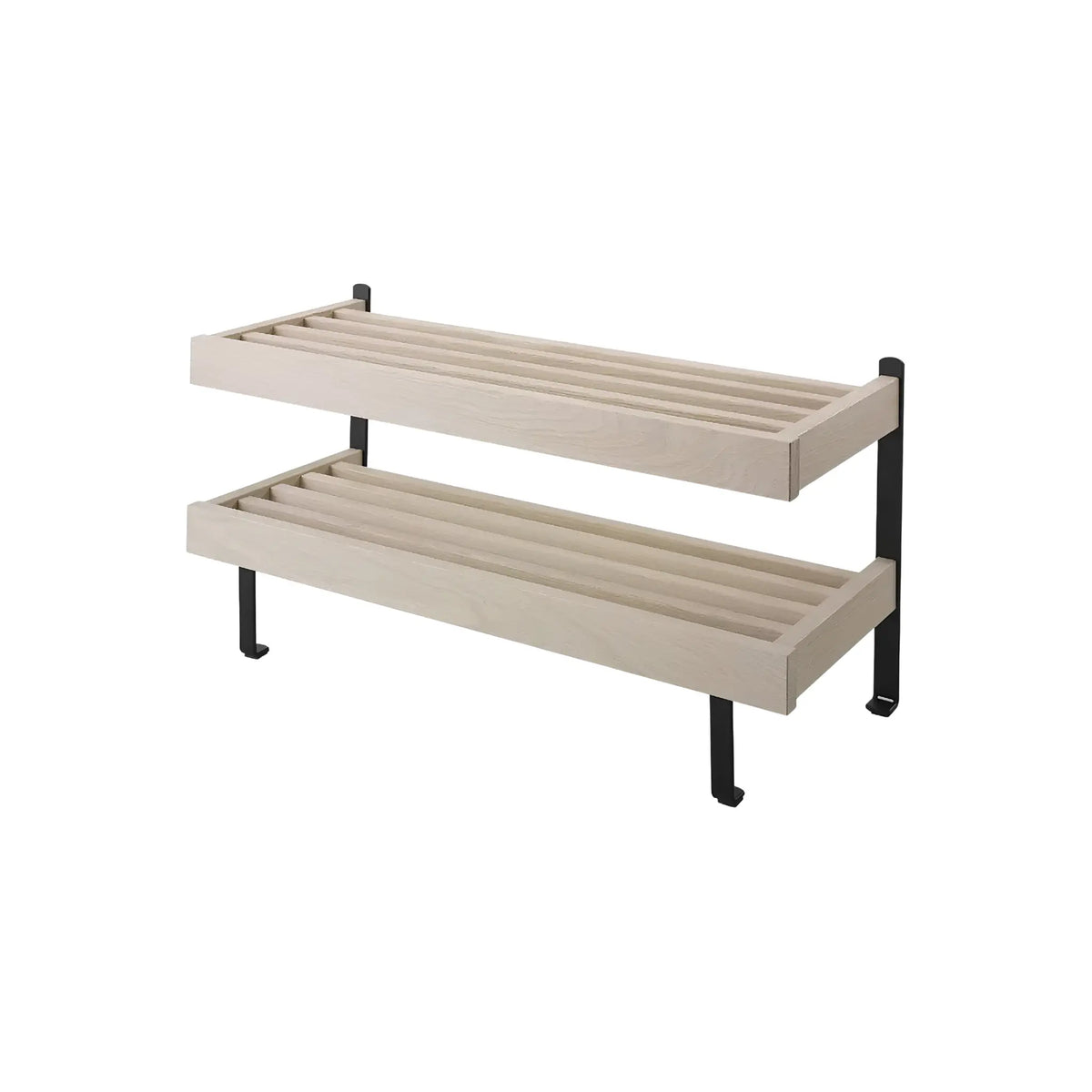 Oscarssons Möbel Nadja Skohylla II 80 cm Golv, Vitoljad Ek/Mattsvart stål
