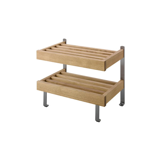 Oscarssons Möbel Nadja Skohylla II 50 cm Golv, Oljad Ek/Slipat stål