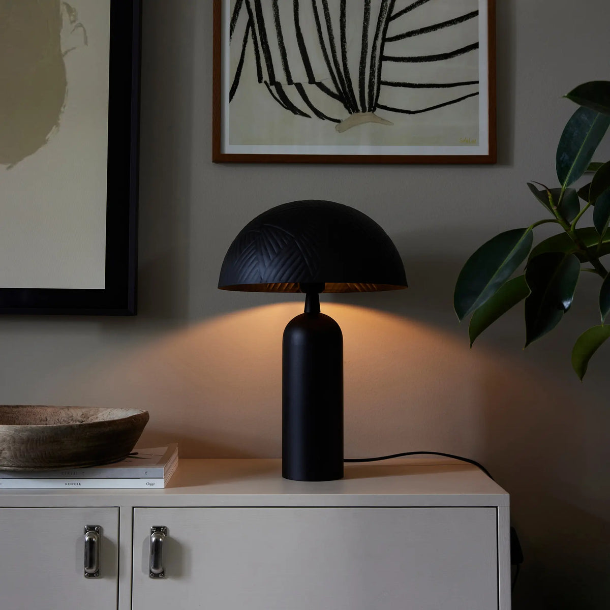 PR Home Carter Lampfot 35cm, Matt Svart