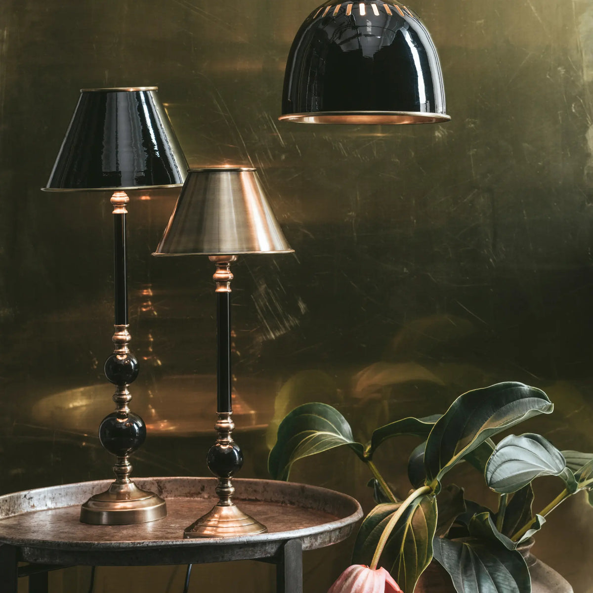 PR Home Abbey Lampfot 60cm, Svart/antikmäss