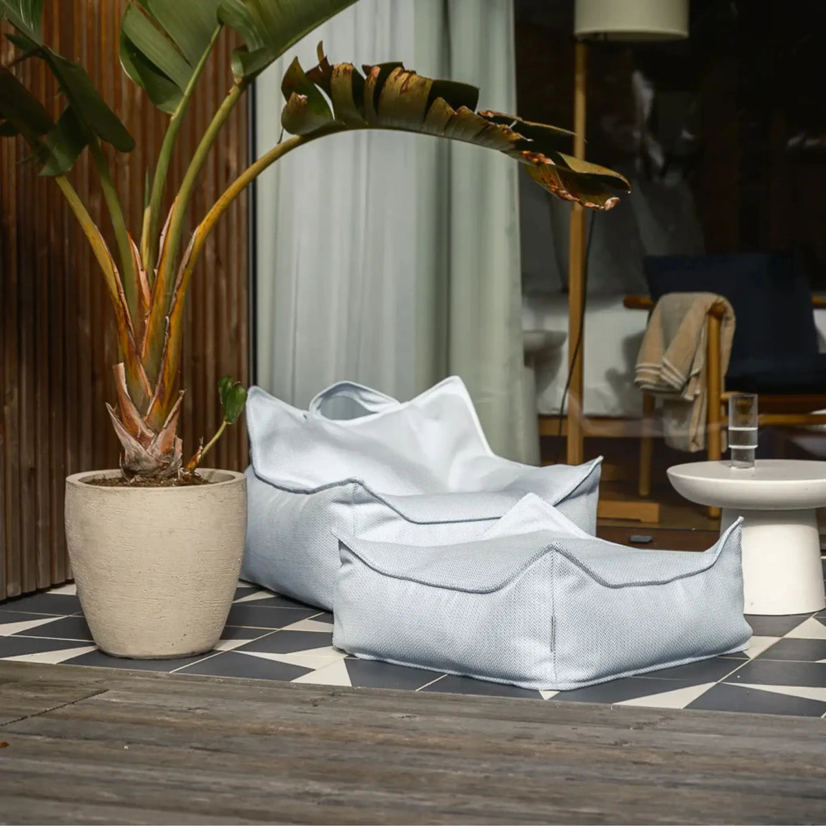 Wigiwama Saccosäck & Sittpuff Utomhus Set, Azure