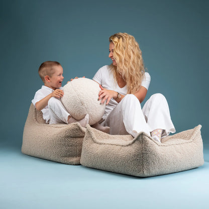 Wigiwama Saccosäck & Sittpuff Set, Biscuit
