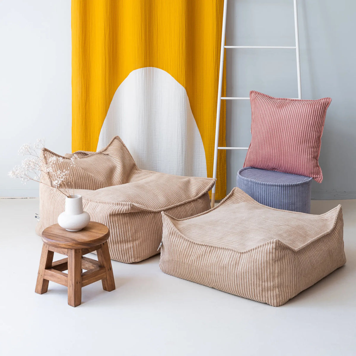 Wigiwama Saccosäck & Sittpuff Set, Brown Sugar