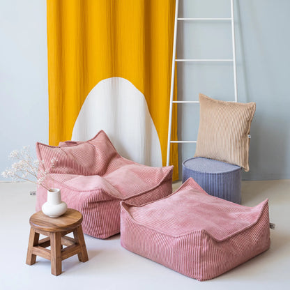 Wigiwama Saccosäck & Sittpuff Set, Pink Mousse