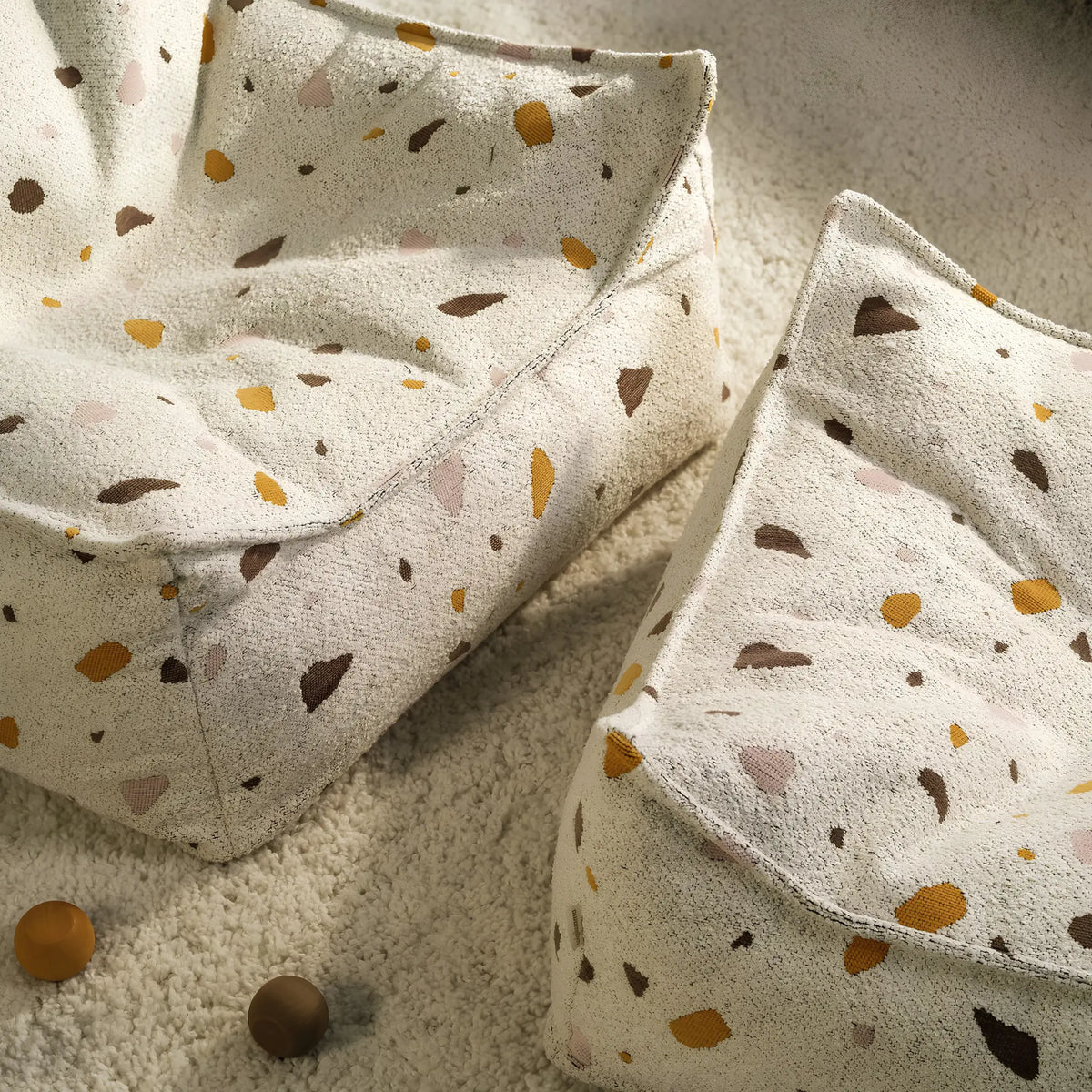 Wigiwama Saccosäck & Sittpuff Set, Terrazzo Marble